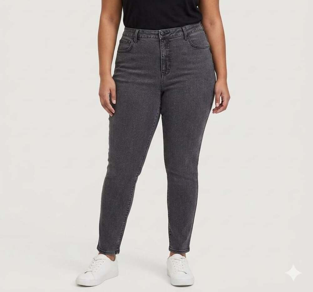 Time and Tru Women's High Rise Skinny Jeans in Black Wash Size 22 Curvy